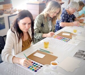 Wine & Watercolors is a happy fundraiser