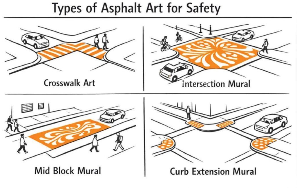 Beautiful Asphalt Art will Enhance Downtown